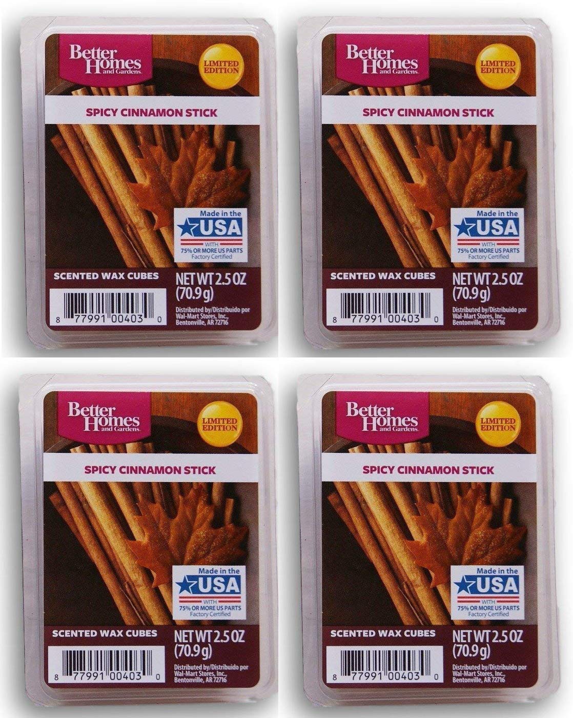 Better Homes and Gardens Spicy Cinnamon Stick Scented Wax Cubes (4 Pack)