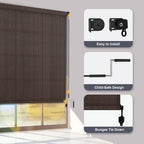 Vicllax Outdoor Roller Shade, Patio Cordless Blinds Roll Up Shade 4X6Ft, Chocolate