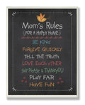 Stupell Home D  cor Mom's Rules Chalkboard Typography Wall Plaque, 10 x 0.5 x 15, Proudly Made in USA