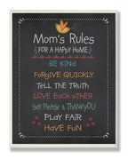 Stupell Home D  cor Mom's Rules Chalkboard Typography Wall Plaque, 10 x 0.5 x 15, Proudly Made in USA