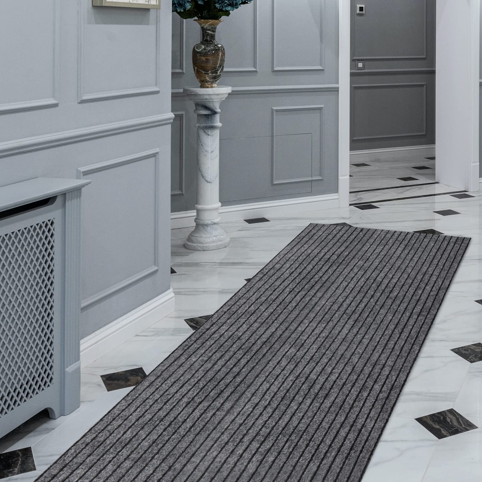 FREADEM Runner Rugs 2' x 52' Indoor Outdoor Carpet Runner, Area Rugs with Anti-Slip Rubber Backing for Aisle Hallway Balcony Gar