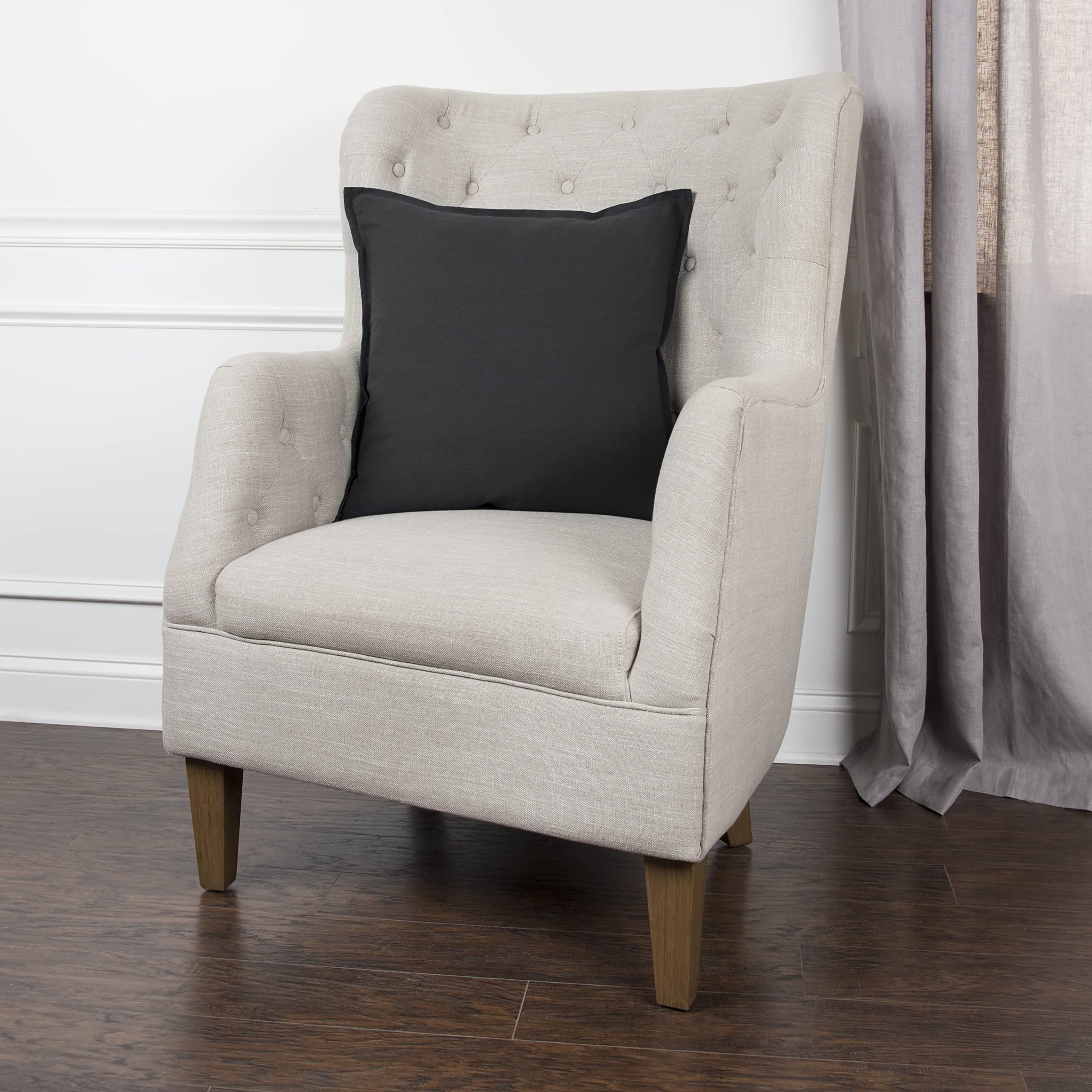 Rizzy Home T3427C Decorative Pillow, 20" x 20", Black