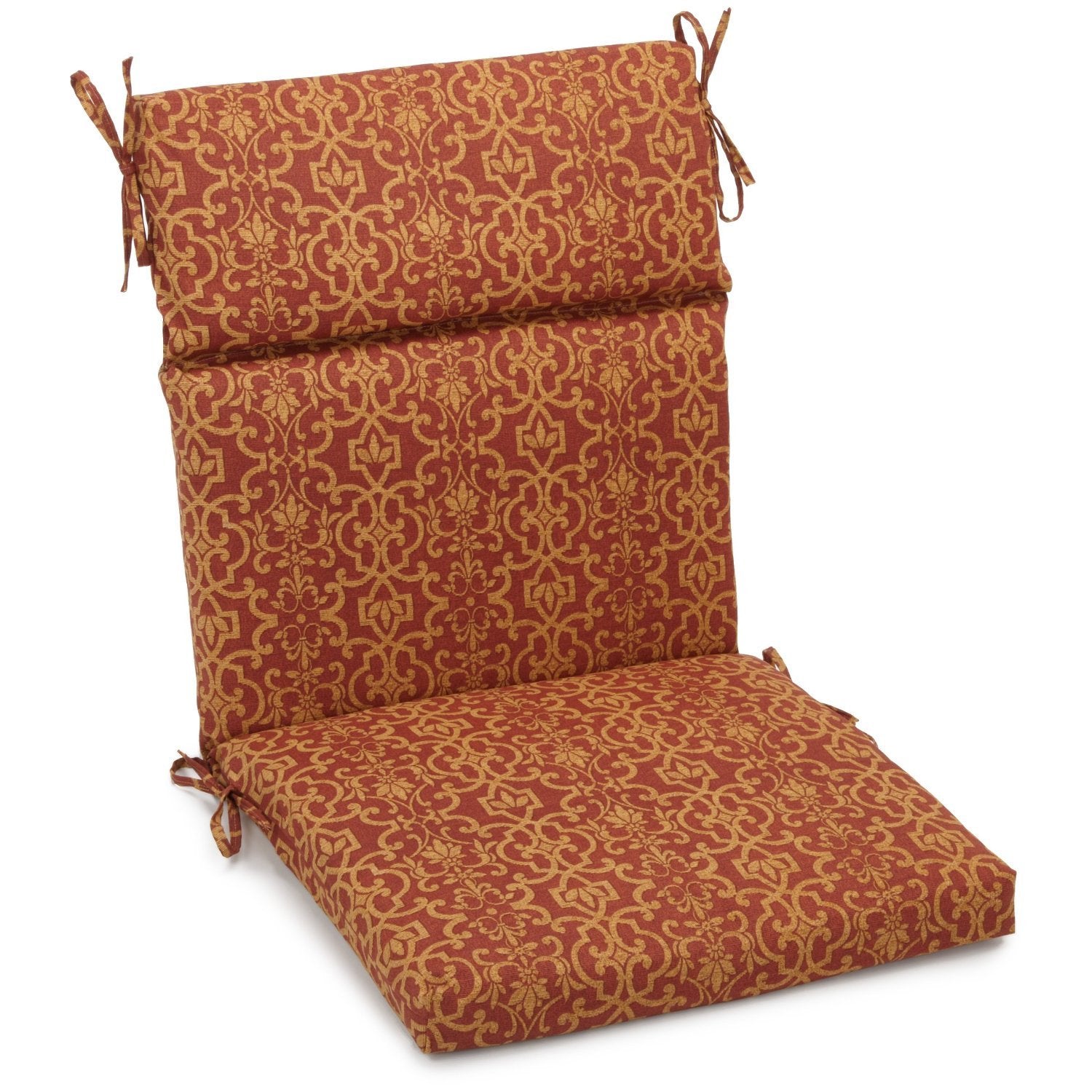 Blazing Needles Outdoor Seat/Back Chair Cushion, 22 x 45, Vanya Paprika