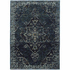 HomeRoots 510057 9 x 12 ft. Blue & Brown Oriental Power Loom Stain Resistant Rectangle Area Rug