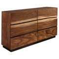 Coaster Home Furnishings Winslow Farmhouse 64-inch 6-Drawer Bedroom Dresser Clothing Storage Cabinet Wide Chest of Drawers Organizer Unit Smokey Walnut 223253