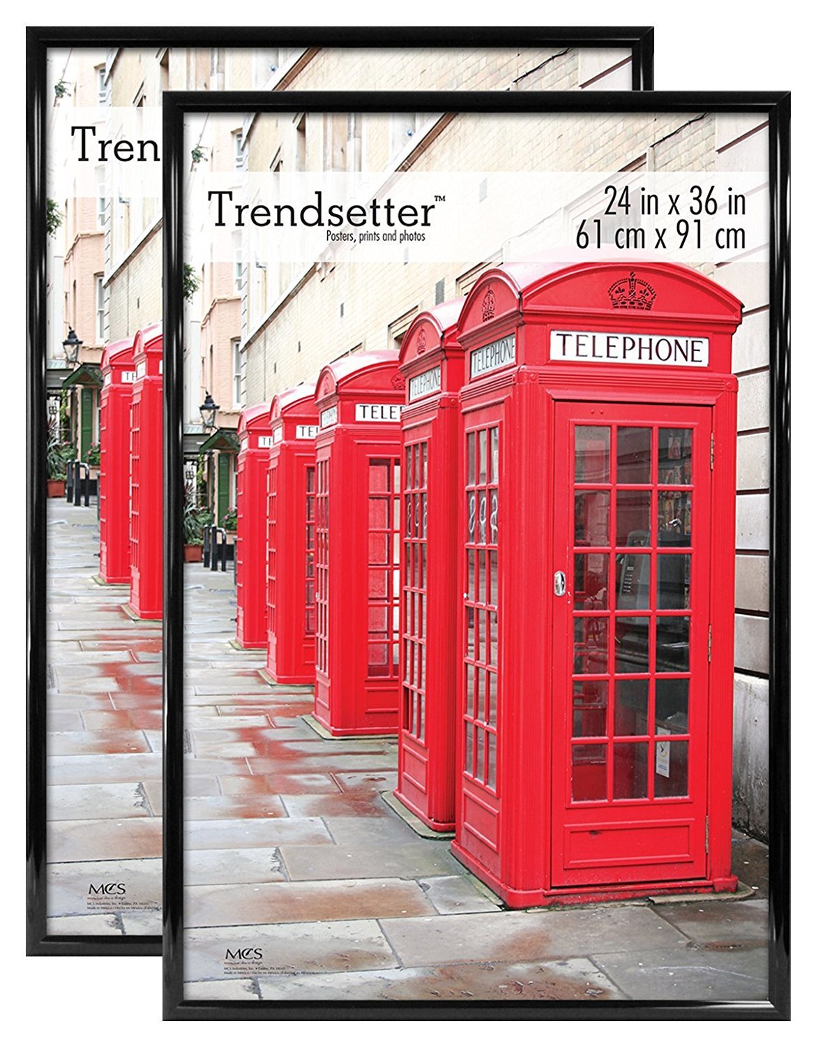 MCS Trendsetter 24x36 Poster Frame Black High-Gloss, Vertical & Horizontal Wall Hanging Large Picture Frame for Photos, Posters 
