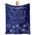 Xutapy 100Th Birthday Gifts For Women, 100Th Birthday Decorations Blanket 60'X50', Best Gifts For 100 Year Old Woman, Happy 19