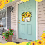 Karenhi Sunflower Hello Summer Sign Welcome Wood Flower Sign Front Door Decor Inspirational Wood Hanging Door Sign Outdoor Woode