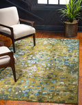 Unique Loom Jardin Collection Colorful, Vibrant, Abstract, Modern Area Rug, 5 x 8 ft, Green/Olive