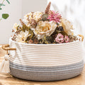 KAKAMAY Woven Baskets for Storage(16x8),Blanket Basket for Organizing Living Room,Cotton Rope Basket Woven Baby Laundry Hamper,C