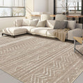 Nakagishi 7x9 Area Rugs Living Room: Washable Boho Large Neutral Soft Farmhouse Rug Stain Resistant Modern Geometric Non-Slip In