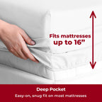 Mellanni Full Sheet Set - 6-Piece Iconic Collection Bedding, (Including 4 Pillowcases), 16-Inch Deep Pocket, Easy Care, Extra Soft, Cooling Sheets, Brushed Microfiber - White