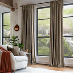 Lazzzy Tan Velvet Curtains Room Darkening Thermal Insulated Curtains 108 Inch Length Soundproof Noise Reducing Drapes For Bedroom Living Privacy Home Decor Rod Pocket, 2 Panels