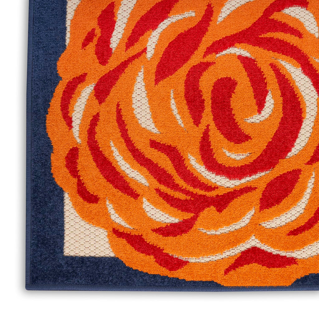 Nourison Aloha Indoor/Outdoor Modern Multicolor 7'10' X 10'6' Area Rug, Easy Cleaning, Non Shedding, Bed Room, Living Room, Dining Room, Kitchen (8X11)