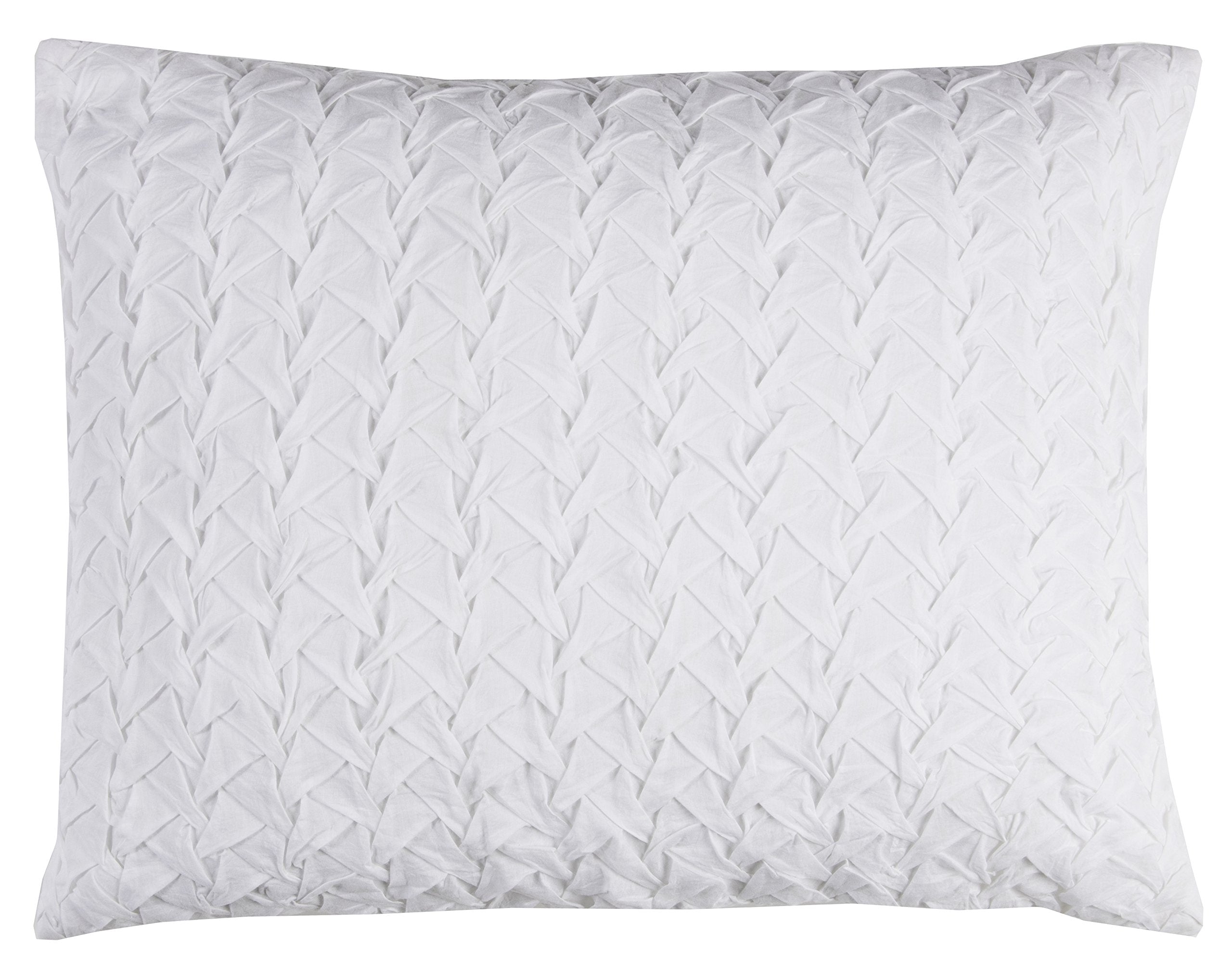 Rizzy Home | BT4056 | Standard Sham | 20"x26" White/Neutral/ Solid Textured