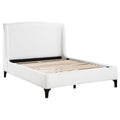 Coaster Home Furnishings Mosby Contemporary Boucle Upholstered Eastern King Size Wingback Bed Frame Platform Bed 54-Inch Headboard Snow 306020Ke