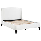 Coaster Home Furnishings Mosby Contemporary Boucle Upholstered Eastern King Size Wingback Bed Frame Platform Bed 54-Inch Headboard Snow 306020Ke