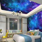 Apdidl Extra Large Galaxy Space Tapestry For Bedroom Aesthetic 118'' X 98'' Blue Starry Sky Stars Universe Tapestry Mysterious N