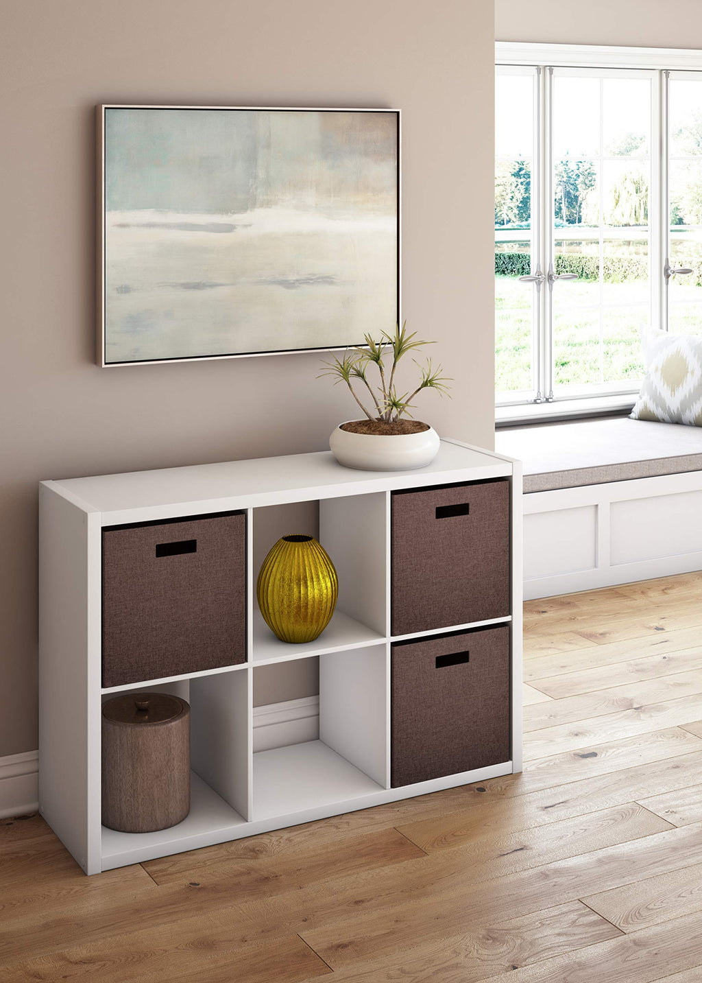ClosetMaid 6 Cube Storage Shelf Organizer Bookshelf Engineered Wood White 30" H x 43.82" W