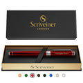Scriveiner Personalized Deep Crimson Red Pen - Stunning Red Lacquer Luxury Pen With Chrome Finish, Schmidt Ink Refill, Best Engr
