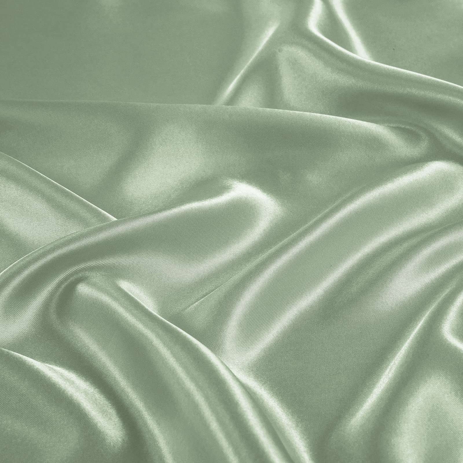 Treely 6 Piece Satin Sheets Queen Size Silky Smooth Sage Green Satin Sheet Set With Deep Pocket, Satin Fitted Sheet, Flat Sheet,