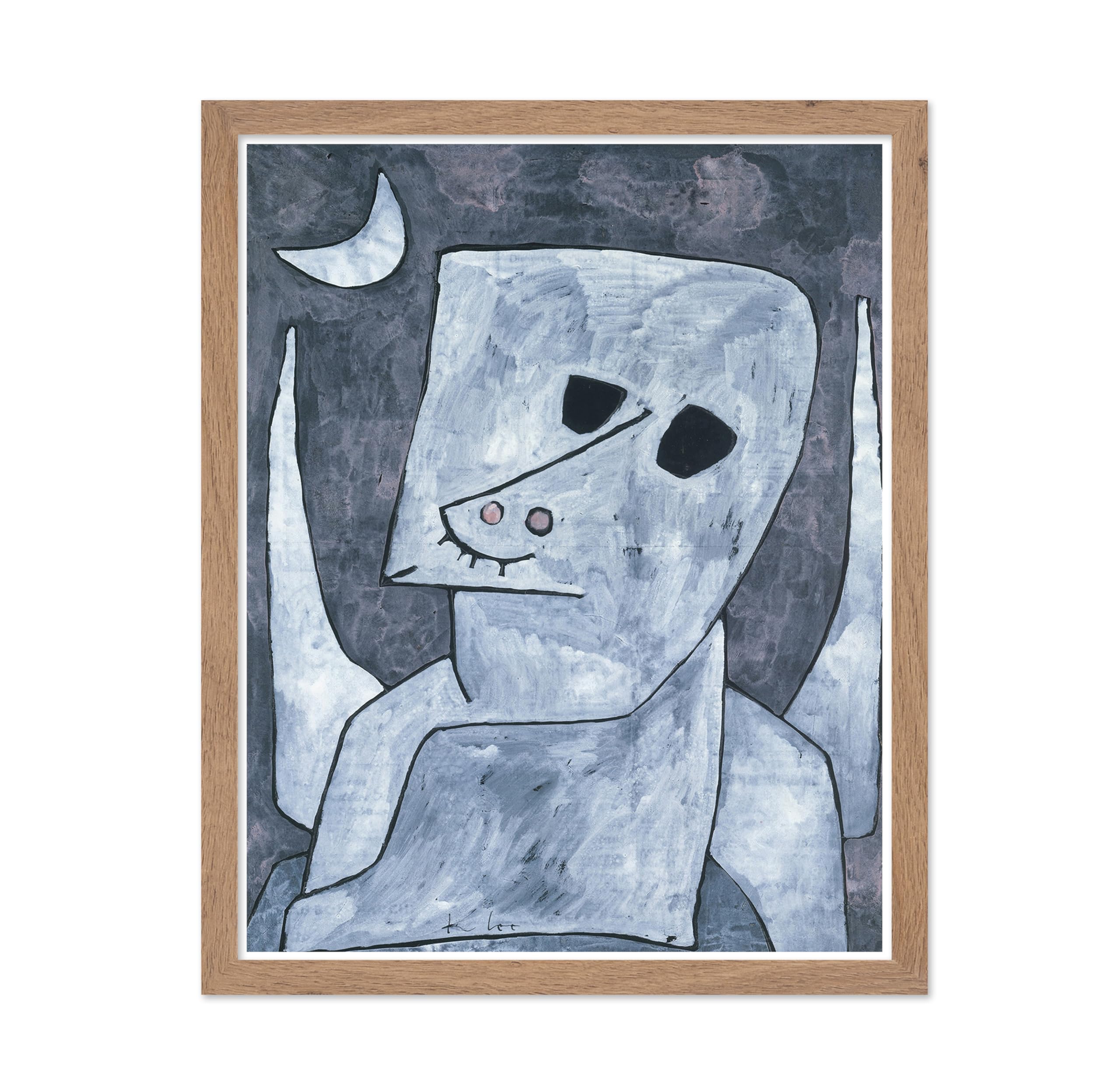 Poster Master Vintage Poster - Retro Cubism Print - Gift for Artist, Friend - Angel Applicant, Crescent Moon, Bulldog, Mask, Abs
