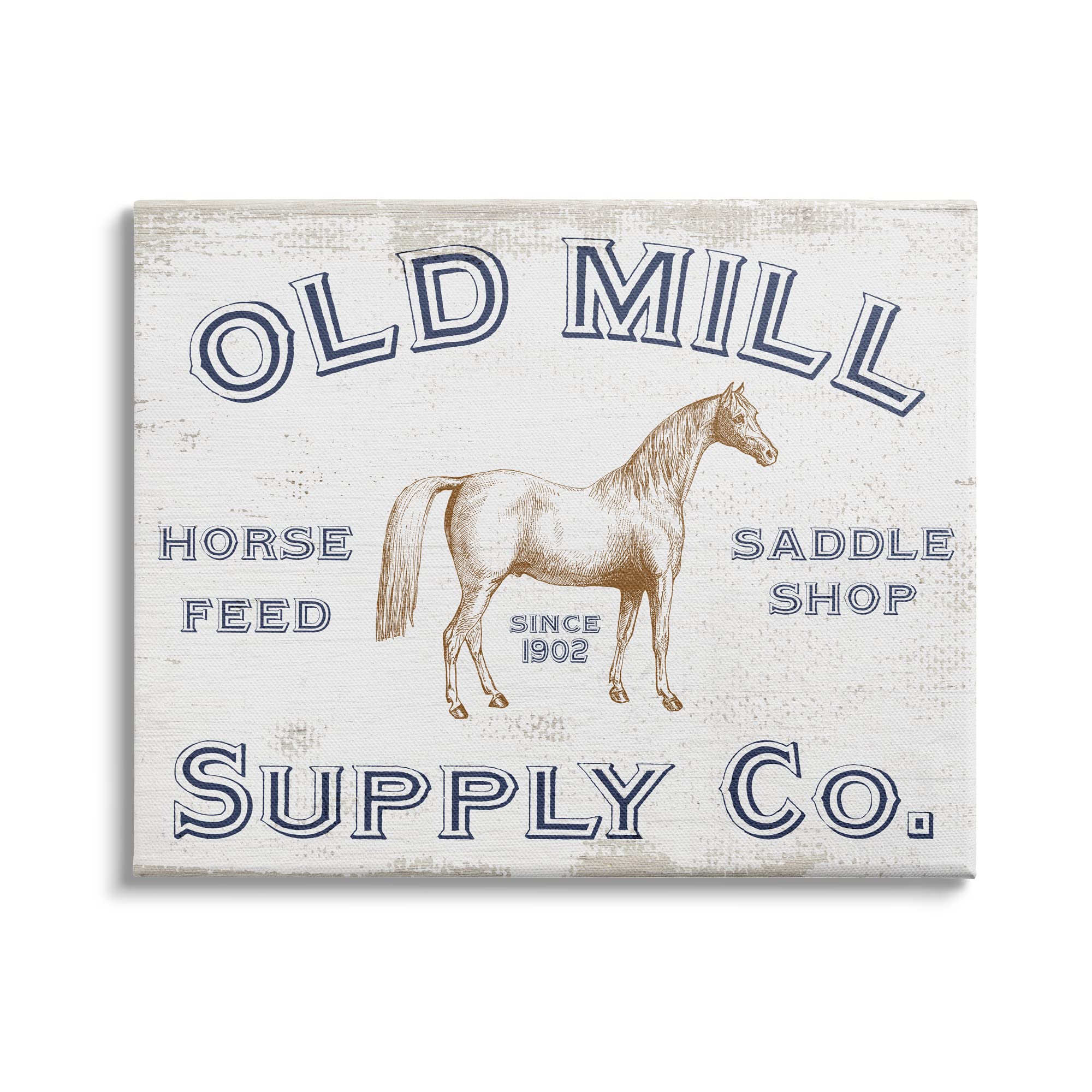Stupell Industries Old Mill Supply Co. Vintage Horse Feed Advertisement Canvas Wall Art, 20 x 16, Off- White