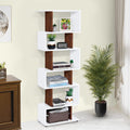 About Space Book Shelf  5 Ft 6 Tier Versatile Book Stand For Home Library Modern Slim SShaped Feet Open Display Rack With Uniq