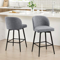 Watson & Whitely Counter Height Bar Stools Set of 2, 360 Swivel Upholstered Barstools with Backs and Metal Legs, 26 H Seat Heigh