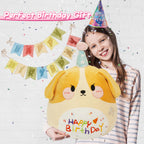 Arelux 18In Cute Dog Plush Soft Dog Stuffed Animal Birthday Pillow Puppy Plushie Toy Happy Birthday Party Decoration Plushies Fr