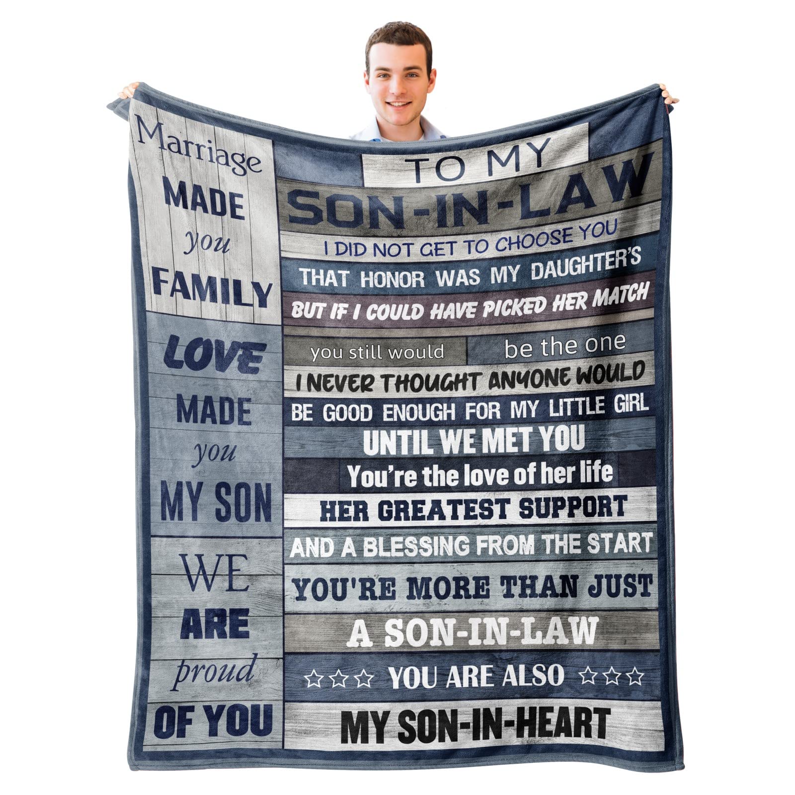 Xutapy Son In Law Blanket 60X50, Son In Law Gifts From Mother In Law, To My Son In Law Gifts, Son-In-Law Gifts Throw Blanket, Be
