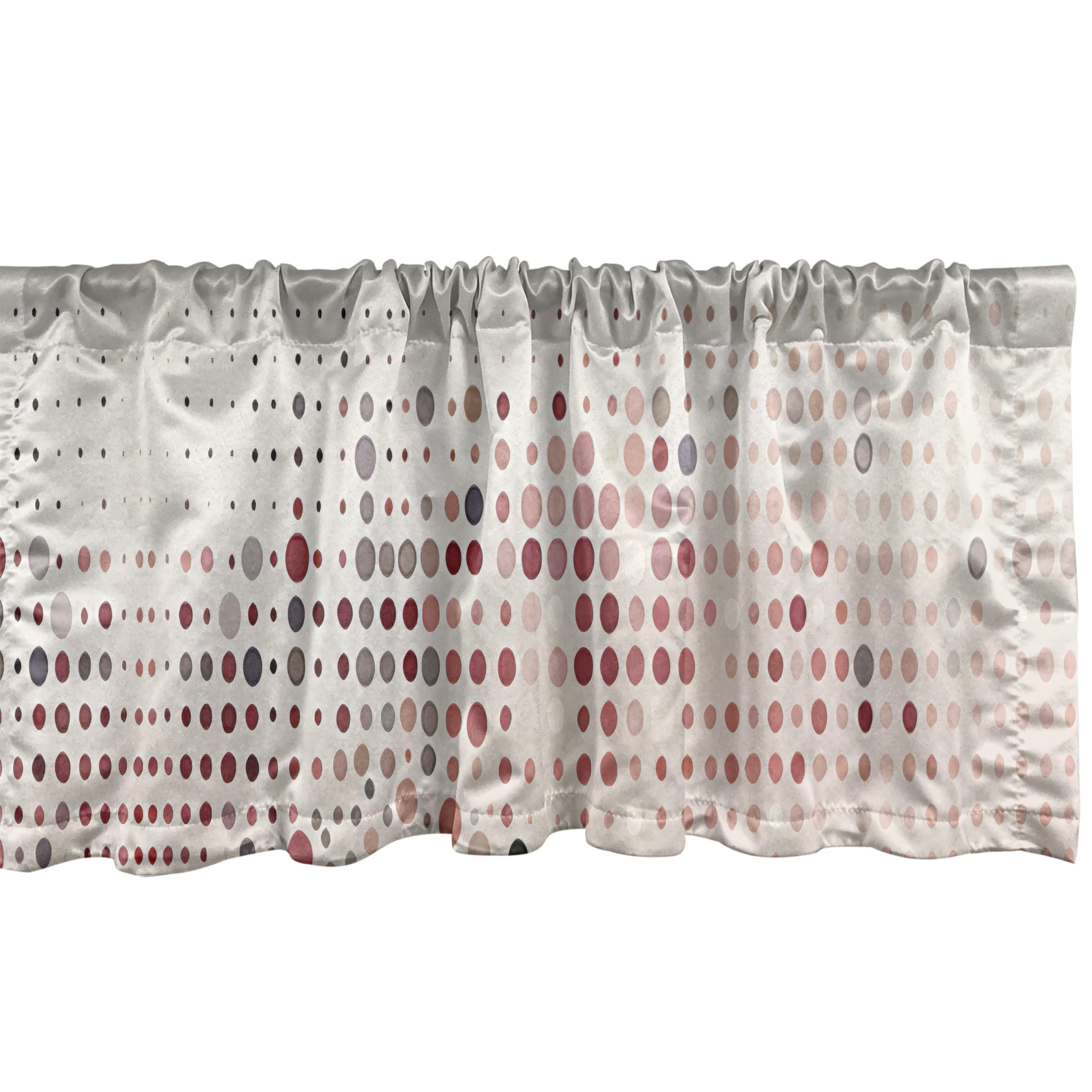 Ambesonne Polka Dot Window Valance Pack Of 2, Surreal Composition Of Dreamy Spots Art Modern Pastel Abstract Rounds, Rod Pocket Curtain Valances Kitchen Bedroom, 54' X 12',Blush Lilac And Eggshell