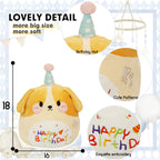 Arelux 18In Cute Dog Plush Soft Dog Stuffed Animal Birthday Pillow Puppy Plushie Toy Happy Birthday Party Decoration Plushies Fr