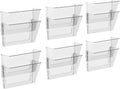Storex Letter Sized Wall Files, 2-Pack, Clear, Case Of 6 (Stx70223B06C)