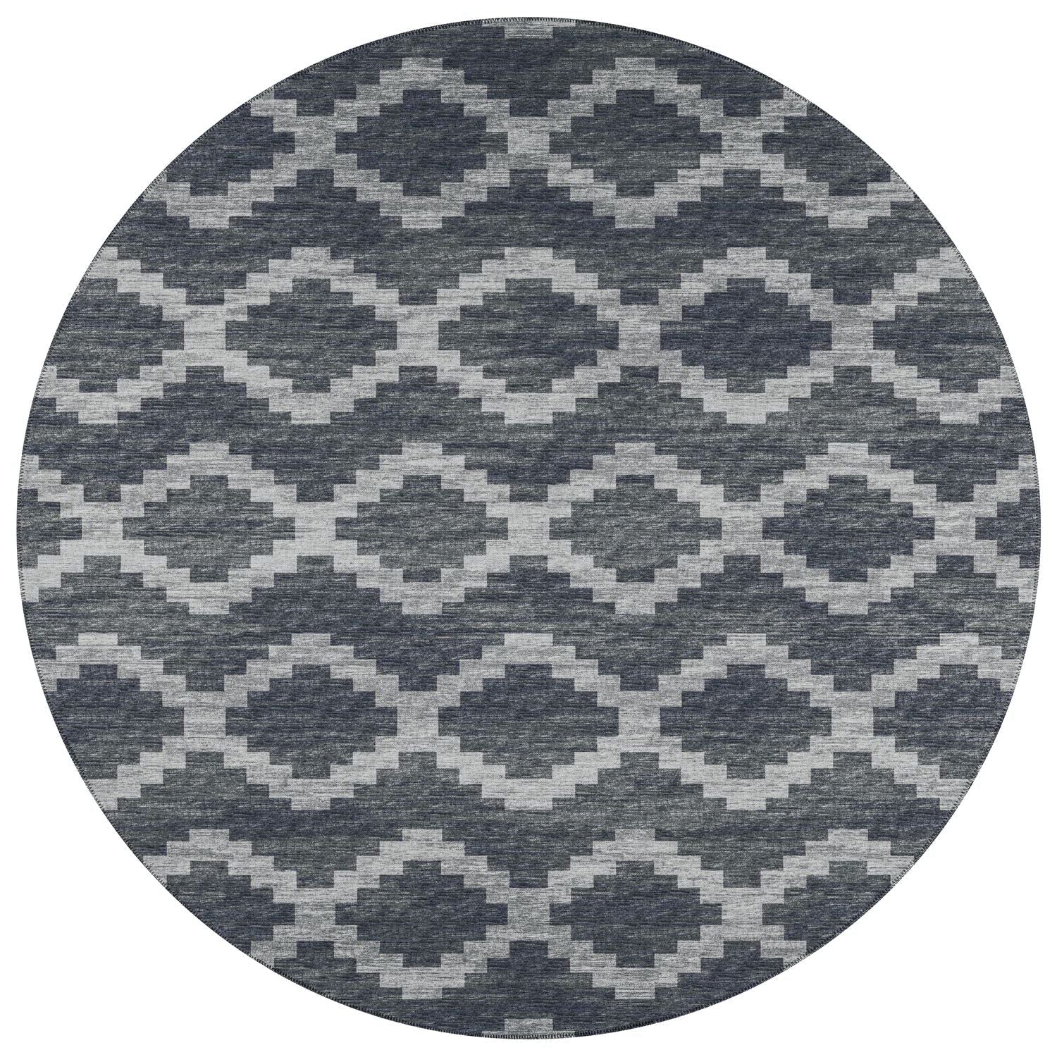 Sedona Sn9 Black Bohemian Rug Round 4' X 4'