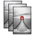ELSKER&HOME 20x30 Frame 3 Pack, Black 20x30 Poster/Picture Frame for Horizontal or Vertical Wall Mounting, Sturdy and Scratch-pr