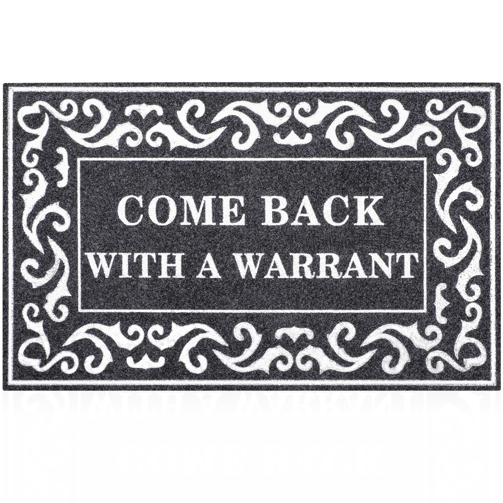 Outdoor Grey Welcome Mats Door Mat Indoor Mats For Front Door Durable Come Back With A Warrant Funny Doormat Non Slip Rubber Bac