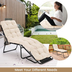 Chair, 72    X 22    X Chaise Lounge W/4 String Ties, Thickened, Tufted Patio Recliner For Outdoor Indoor Cushions, 1 Count (Pac