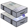 Onlyeasy Foldable Underbed Bags 2 Pack  Blankets Clothes Comforters Storage Bag Breathable Zippered Organizer For Bedroom With