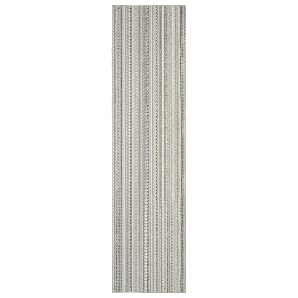 Garland Rug Carnival Stripe Assorted Earth Tone 3'x12' Modern Stain Resistance Runner