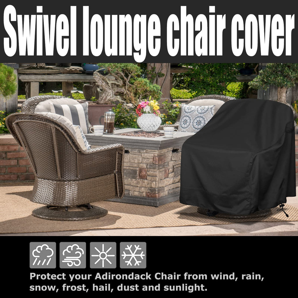 Outdoor Swivel Lounge Chair Cover 2 Pack, Fits To (39' W X 37' D X 38' H) Lawn Patio Chairs, 420D Tear-Resistant, Uv Resistant, Waterproof For Furniture Covers