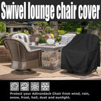 Outdoor Swivel Lounge Chair Cover 2 Pack, Fits To (39' W X 37' D X 38' H) Lawn Patio Chairs, 420D Tear-Resistant, Uv Resistant, Waterproof For Furniture Covers