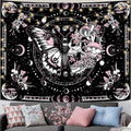 Fungarth Skeleton Butterfly Tapestry Pink Skull Hippie Mushroom Plants Tapestry For Bedroom Moon Phase Aesthetic Tapestries Wall