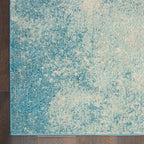Nourison Passion Navy/Light Blue 2'2'' X 7'6'' Area--Rug, Modern, Abstract, Easy--Cleaning, Non Shedding, Bed Room, Living Room,