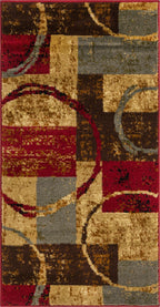 Unique Loom Barista Collection Area Rug - Kouillou (2' 2'' X 3' 11'' Runner, Multi/Brown)