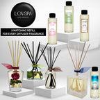 Lovspa Holiday Spiced Red Currant & Woods Reed Diffuser Set - Red Currants, Pine, Cranberries, Cedar Wood & Juniper - Perfect Se