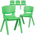 Green Plastic Stackable School Chair with 13.25 Seat Height pack of 5