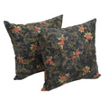 Blazing Needles Printed Throw Pillow, 17", Midnight Rosebud 2 Count