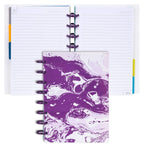 Talia Discbound Notebooks, Planner, Customizable, (Purple Marble Flow W/Strong Purple Discs, Junior (5.5In X 8.5In))