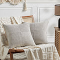 Fancy Homi 2 Packs Neutral Grey Euro Decorative Throw Pillow Covers 26X26 Inch For Couch Bed Sofa, Rustic Farmhouse Boho Home De